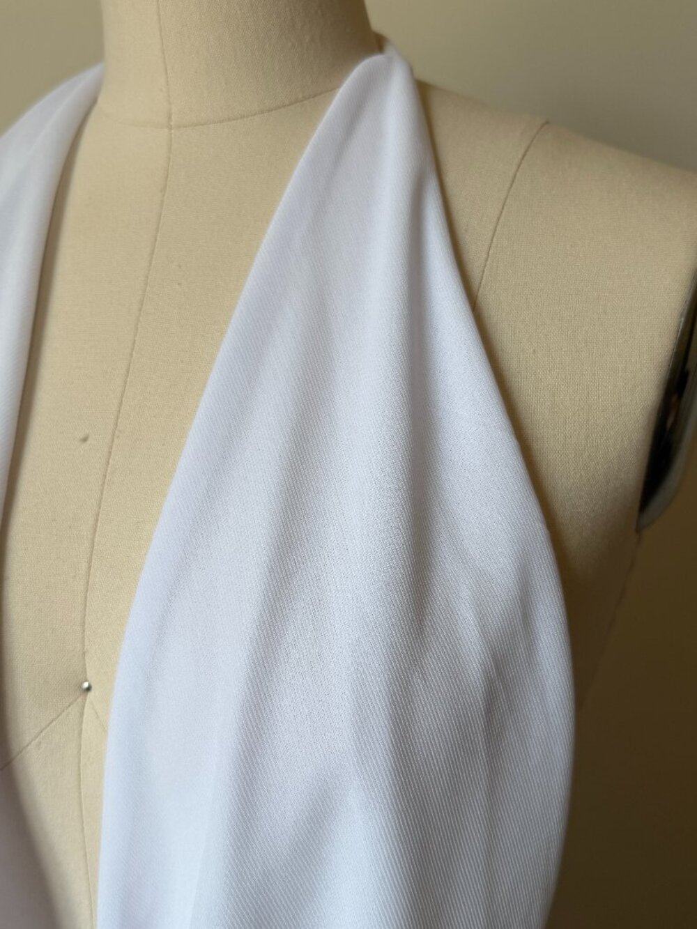 White Fox Halter Mini Dress | Cowl Neck Flowy White Dress | Going Out Mini - Picture 5 of 6